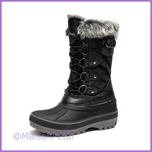 Water-Resistant Snow Boots with Faux Fur Lining, Anti-Slip Outsole, Zip Closure